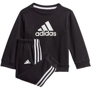Adidas badge of sport french terry joggingpak in de kleur zwart/wit.