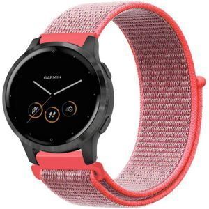 Strap-it Garmin Vivoactive 4s nylon band - 40mm - roze/rood