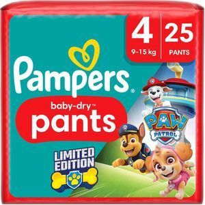 Pampers Baby Pants Baby Dry Maat 4 Maxi (9-15 kg) Limited Edition Paw Patrol, 25 Luierbroekjes