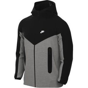 Nike Sportswear Tech Fleece Windrunner hoodie met volledige ritssluiting voor heren, heather/zwart, M