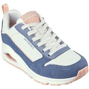 Skechers UNO-Two Much Fun Sneakers voor dames, Wbpk Wit Blauw Roze, 40 EU