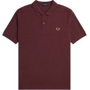 Fred Perry - Polo M6000 Effen Bordeaux - Slim-fit - Heren Poloshirt Maat L