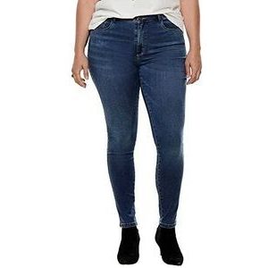 ONLY CARMAKOMA Women Skinny Jeans Plus Big Size | Curvy High Waist Denim | Stretch Pants Trousers, Colour:Blue, Size:46W / 30L