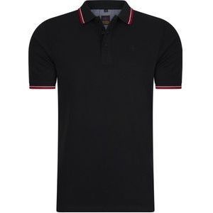 Mario Russo Polo shirt Edward - Polo Shirt Heren - Poloshirts heren - Katoen - 4XL - Zwart