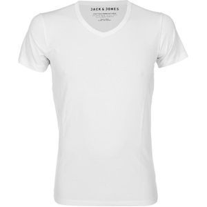 Jack & Jones Basic V-Neck Sportshirt - Maat XL  - Mannen - wit