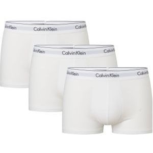 Calvin Klein Trunk (3-pack), heren boxers normale lengte, wit -  Maat: XL