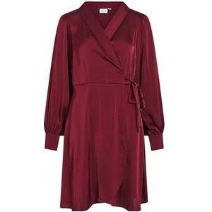 Vienna Ravenna L/S Short WRAP Dress-NOOS, Cabernet, 40