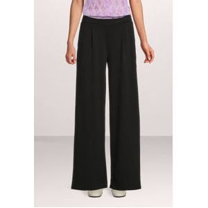 ICHI high waist wide leg pantalon IHKATE SUS LONG WIDE van gerecycled polyester zwart