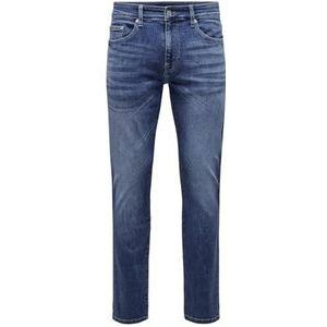 ONLY & SONS Heren Jeans ONSLOOM Slim 6756 - Slim Fit - Blauw - Medium Blue Denim, blauw (medium blue denim), 32W / 34L