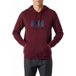 Helly-Hansen - Sweatshirts en fleeces - Hh Logo Hoodie Hickory voor Heren - Maat L - Bordeauxrood
