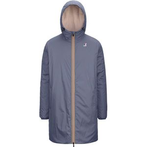 K-Way - Jassen - Le Vrai 3.0 Eiffel Orsetto Grey Blue Avion voor Heren van Nylon - Maat M - Blauw