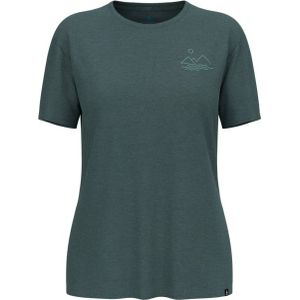 Odlo - Dames wandel- en bergkleding - Ascent Sun Sea Mountains T-Shirt Crew Neck SS Dark Slate Melange voor Dames - Maat S - Groen
