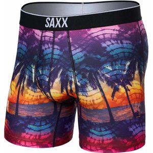 Saxx Underwear - Wandel- en bergsportkleding - Volt Breath Mesh Boxer Brief Horizon Palms Multi  voor Heren - Maat M - Paars