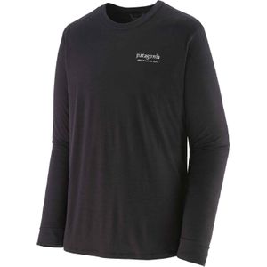 Patagonia - Wandel- en bergsportkleding - M's L/S Cap Cool Merino Graphic Shirt Heritage Header/Black voor Heren van Wol - Maat S - Zwart