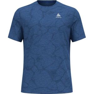 Odlo - Trail / Running kleding - Zeroweight Engineered Chill-Tec T-Shirt Crew Neck Limoges Melange voor Heren - Maat M - Marine blauw