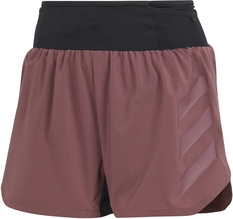 Adidas - Trail / Running dameskleding - Agravic Short W Quicri voor Dames - Maat XS - Bordeauxrood