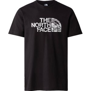 The North Face - T-shirts - M S/S Woodcut Dome Tee TNF Black voor Heren van Katoen - Maat L - Zwart