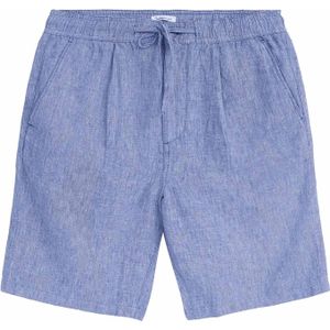 Knowledge Cotton Apparel - Korte broeken - Fig Loose Linen Shorts Moonlight Blue voor Heren - Maat L - Blauw