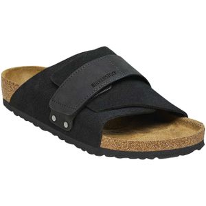 Birkenstock - Sandalen en slippers - Kyoto Nubuck / Suede Leather Black voor Heren - Maat 42 - Zwart