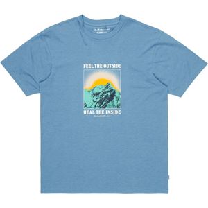 Quiksilver - Wandel- en bergsportkleding - Feel The Outside SS Tee Coronet Blue voor Heren van Gerecycled Polyester - Maat L - Blauw