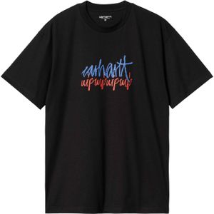 Carhartt - T-shirts - S/S Stereo T-Shirt Black voor Heren - Maat S - Zwart