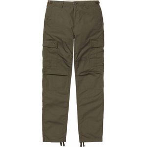 Carhartt - Broeken - Aviation Pant Cypress Rinsed voor Heren van Katoen - Maat 34 - Kaki