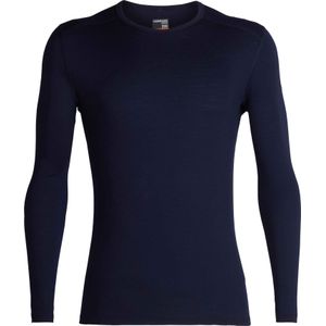 Icebreaker - Thermokleding - M Merino 200 Oasis LS Crewe Midnight Navy voor Heren van Wol - Maat XL - Marine blauw