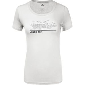 Masherbrum - Dames wandel- en bergkleding - T-Shirt UltrasoftÂ² Mont Blanc F Blanc voor Dames - Maat S - Wit