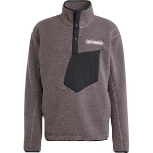 Adidas - Sweatshirts en fleeces - Xploric Pile Snap Fleece Charcoal voor Heren - Maat L - Grijs