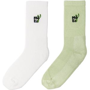 MoEa - Sokken - Cactus Socks White Green voor Heren van Katoen - Maat 36-40 - Wit