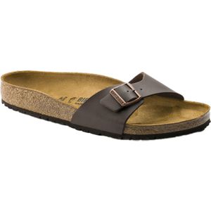 Birkenstock - Sandalen en slippers - Madrid Birko-Flor Dark Brown voor Heren - Maat 42 - Bruin