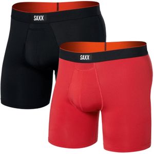 Saxx Underwear - Boxers en slips - Multi-Sport Mesh 2Pk Rouge Coucher De Soleil / Noir voor Heren - Maat XXL - Rood