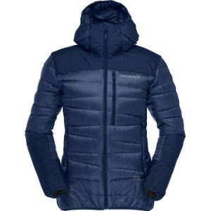 Norrona - Dames donsjassen - Falketind Down750 Hood W Indigo Night voor Dames - Maat M - Marine blauw