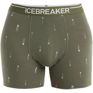 Icebreaker - Wandel- en bergsportkleding - Men Merino Anatomica Boxers Palm Trail AOP Loden voor Heren van Nylon - Maat S - Kaki