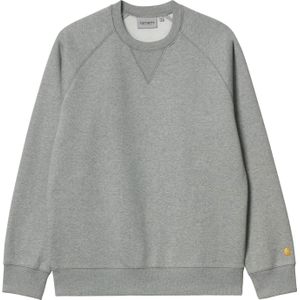 Carhartt - Sweatshirts en fleeces - Chase Sweat Grey Heather / Gold voor Heren - Maat M - Grijs