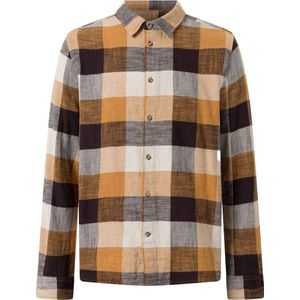 Knowledge Cotton Apparel - Blouses - Regular Fit Checkered Shirt Brown Check voor Heren van Katoen - Maat L - Bruin