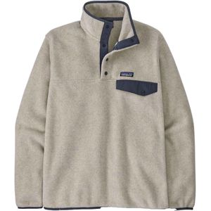 Patagonia - Sweatshirts en fleeces - M's LW Synch Snap-T P/O Oatmeal Heather w/Smolder Blue voor Heren van Gerecycled Polyester - Maat L - Beige
