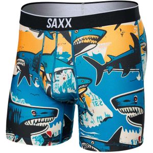 Saxx Underwear - Boxers en slips - Volt Breathable Mesh Boxer Brief Shark Street Blue voor Heren - Maat S - Blauw