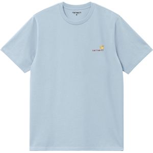 Carhartt - T-shirts - S/S American Script T-Shirt Frosted Blue voor Heren - Maat M - Blauw