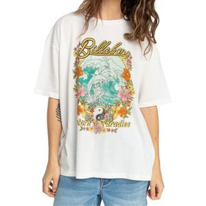 Billabong - Dames t-shirts - Return To Paradise Tee Salt Crystal voor Dames van Katoen - Maat M - Wit