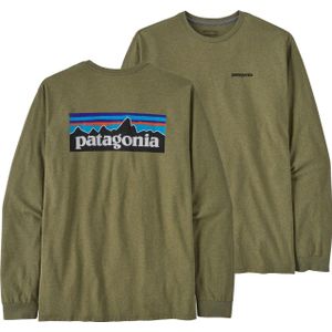 Patagonia - T-shirts - M's L/S P-6 Logo Responsibili-Tee Buckhorn Green voor Heren van Katoen - Maat L - Kaki