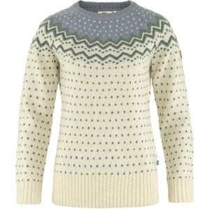 Fjallraven Ovik Knit Sweater - Outdoortrui - Dames - Wit/Grijs/Groen - Maat M