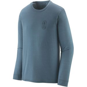Patagonia - Wandel- en bergsportkleding - M's L/S Cap Cool Merino Blend Graphic Shirt Utility Blue voor Heren van Wol - Maat L - Blauw