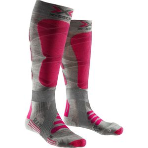 X-Socks - Dames skisokken - Silk Merino 4.0 Lady Gris/Rose voor Dames van Wol - Maat 35-36 - Grijs