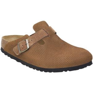 Birkenstock - Sandalen en slippers - Boston Suede Leather Corduroy Dark Tea voor Heren - Maat 37 - Bruin