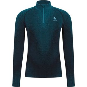 Odlo - Thermokleding - BL Top Turtle Neck LS Half Zip Performance Warm Blackcomb Blue voor Heren - Maat L - Blauw