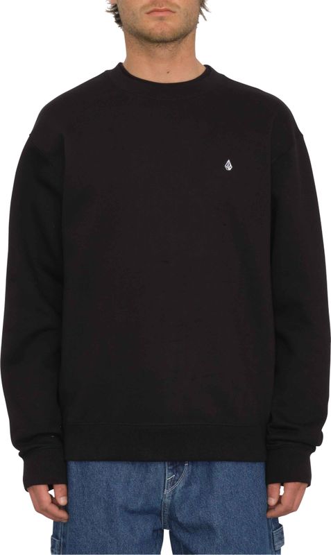 Volcom - Sweatshirts en fleeces - Single Stone Crew Black voor Heren van Katoen - Maat M - Zwart