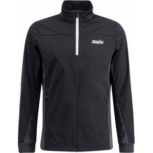 Swix - Langlaufkleding - Cross Jacket M Black Phantom voor Heren - Maat S - Zwart