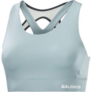 Salomon - Dames wandel- en bergkleding - Cross Run Bra W Arona/Deep Black voor Dames - Maat S - Blauw