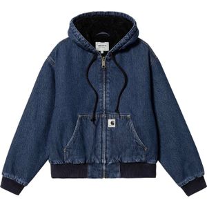 Carhartt - Jassen - W' OG Active Jacket Blue Stone Washed voor Dames van Katoen - Maat M - Blauw